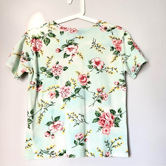 Y2K Vintage Vittadini Floral Button Down Jacket with Floral Short Sleeves Shirt - Picture 10 of 11